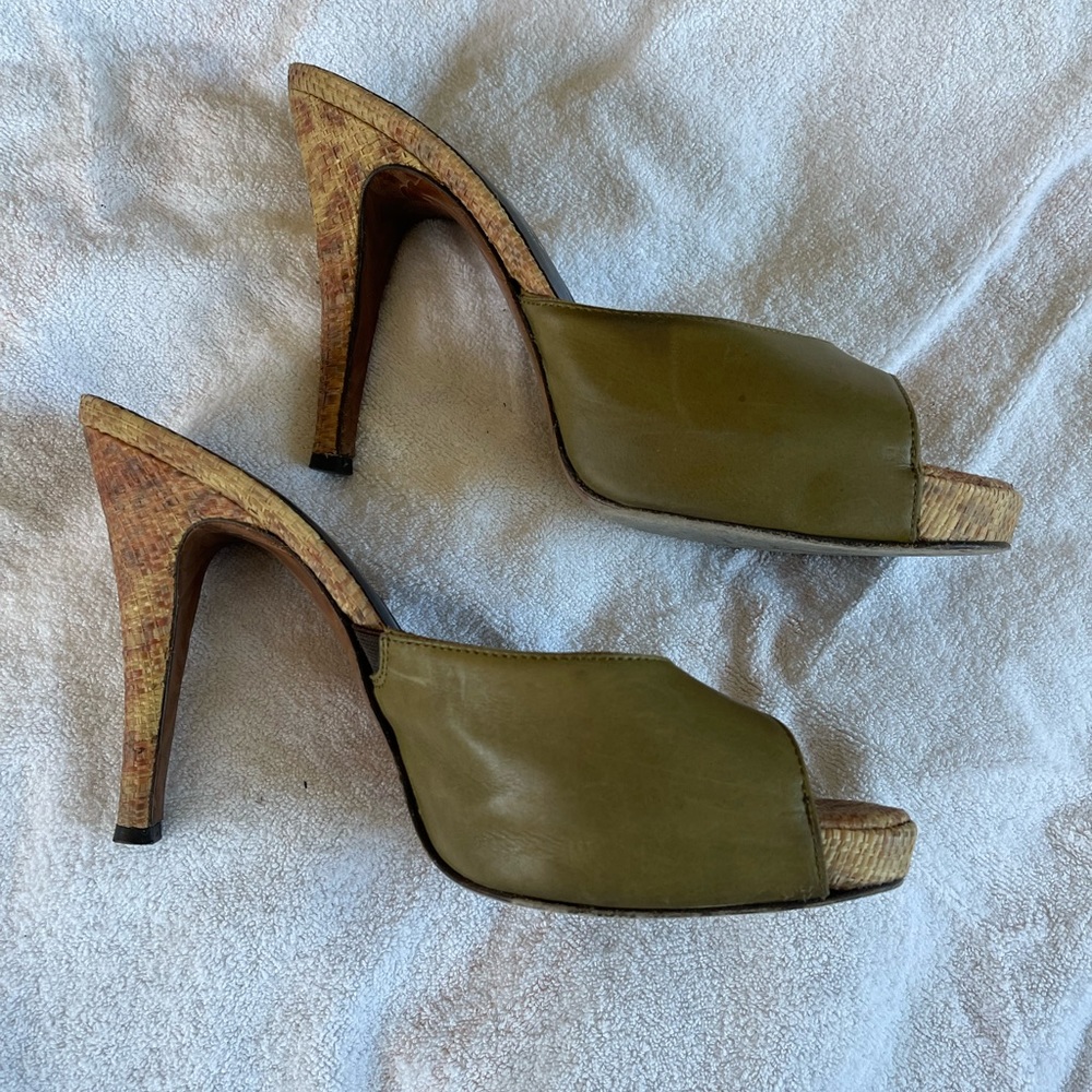 Donald J Pliner khaki slip on size 8.